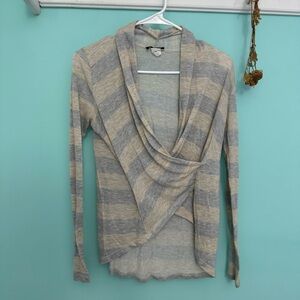 Vintage striped wrap style top